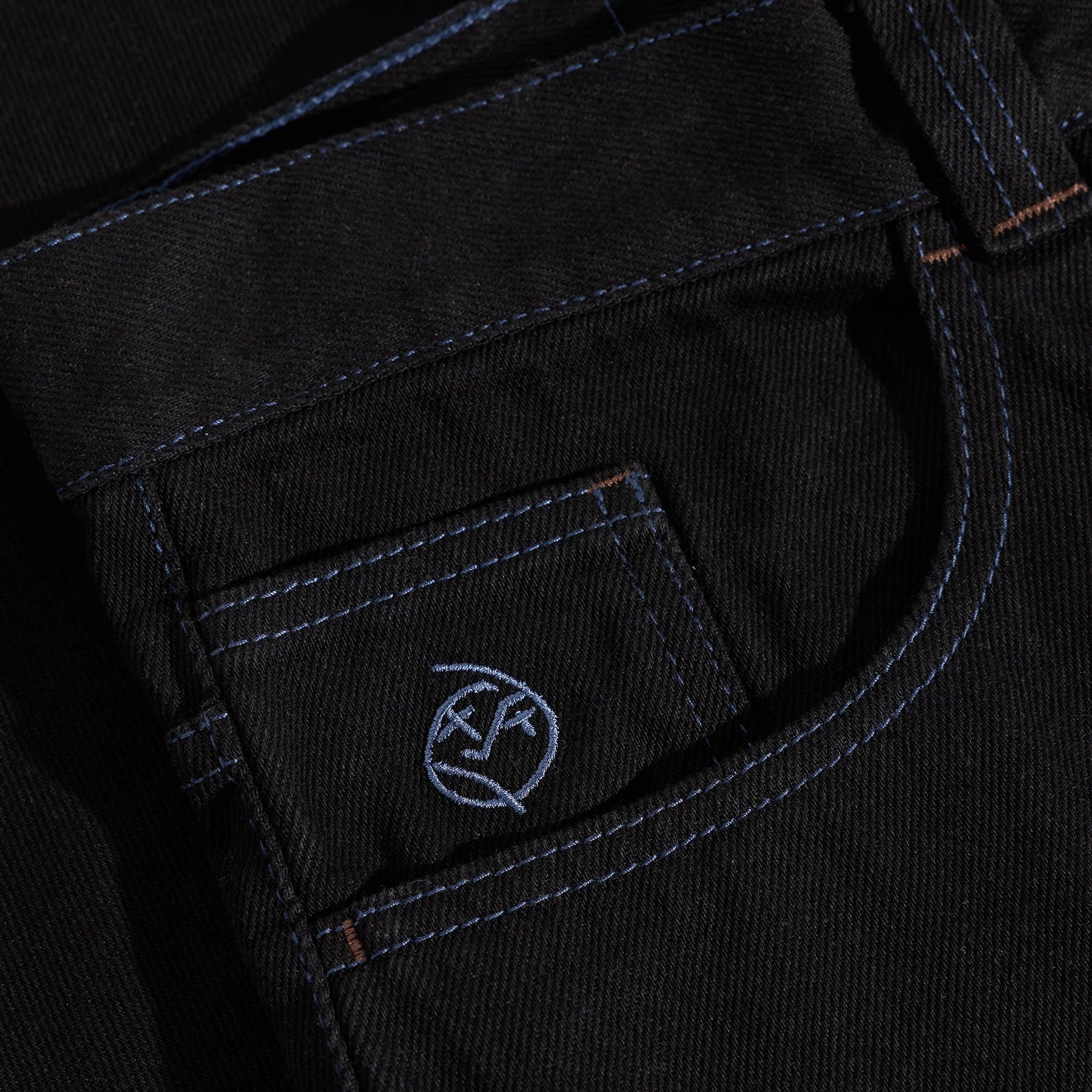 Polar Skate Co. Big Boy Pants - Black/Blue Stitching - Kubanna