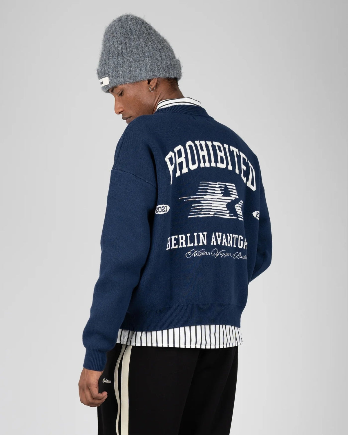 Prohibited | Avantgarde Knit Sweater - Navy - Kubanna