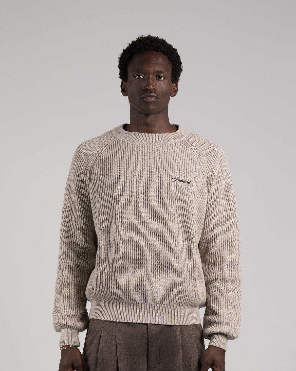 Prohibited | Campus Knit Sweater - Grey - Kubanna