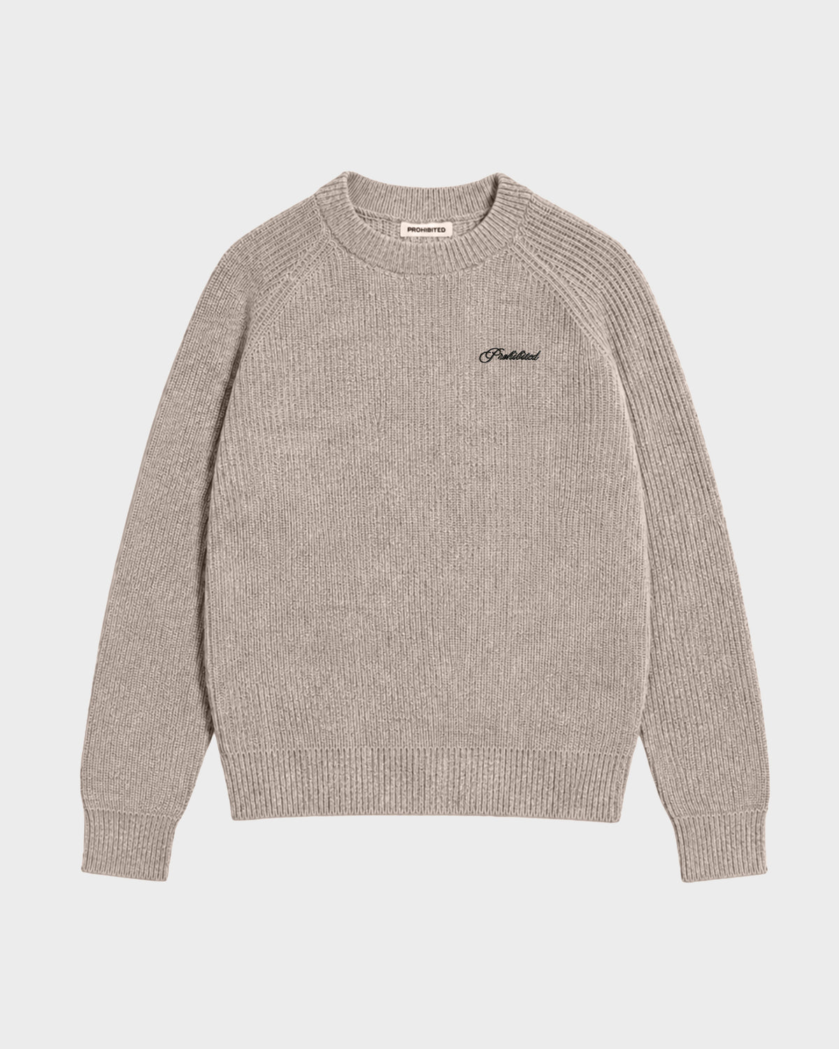 Prohibited | Campus Knit Sweater - Grey - Kubanna