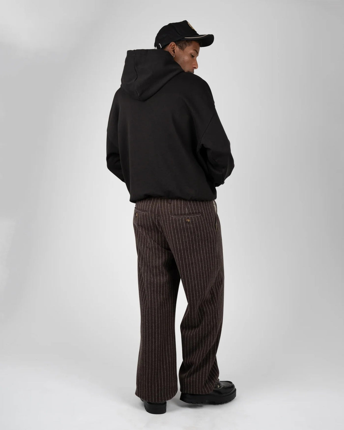 Prohibited | Revival Pinstripe Pleated Pants - Brown - Kubanna