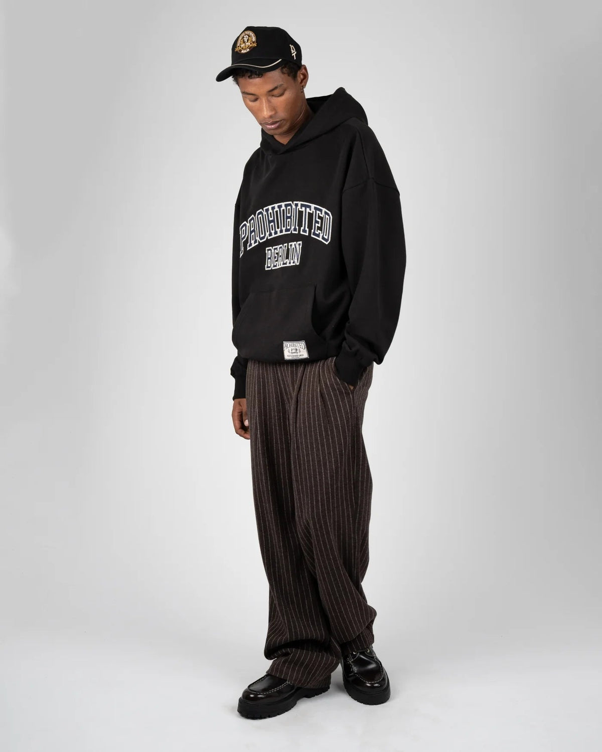 Prohibited | Revival Pinstripe Pleated Pants - Brown - Kubanna