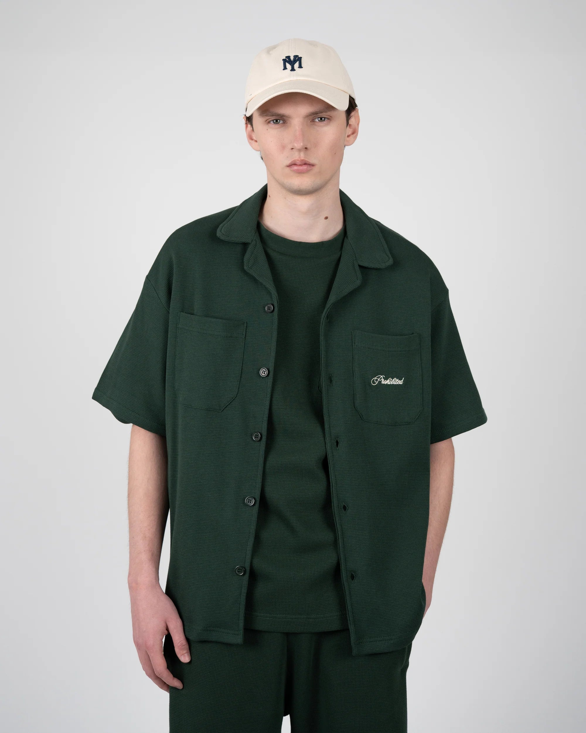 Prohibited Seaside Waffle Shirt - Green - Kubanna