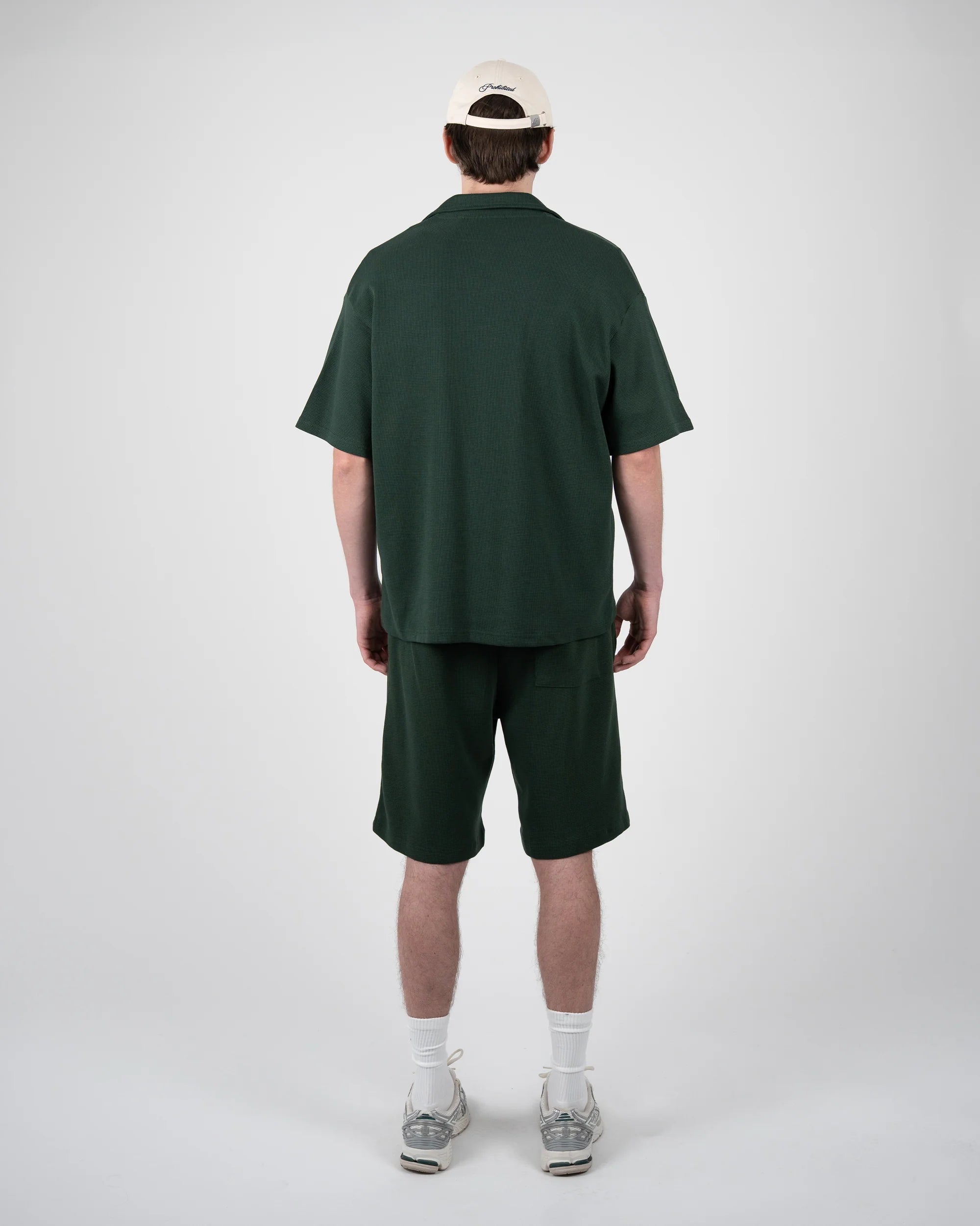 Prohibited Seaside Waffle Shorts - Green - Kubanna