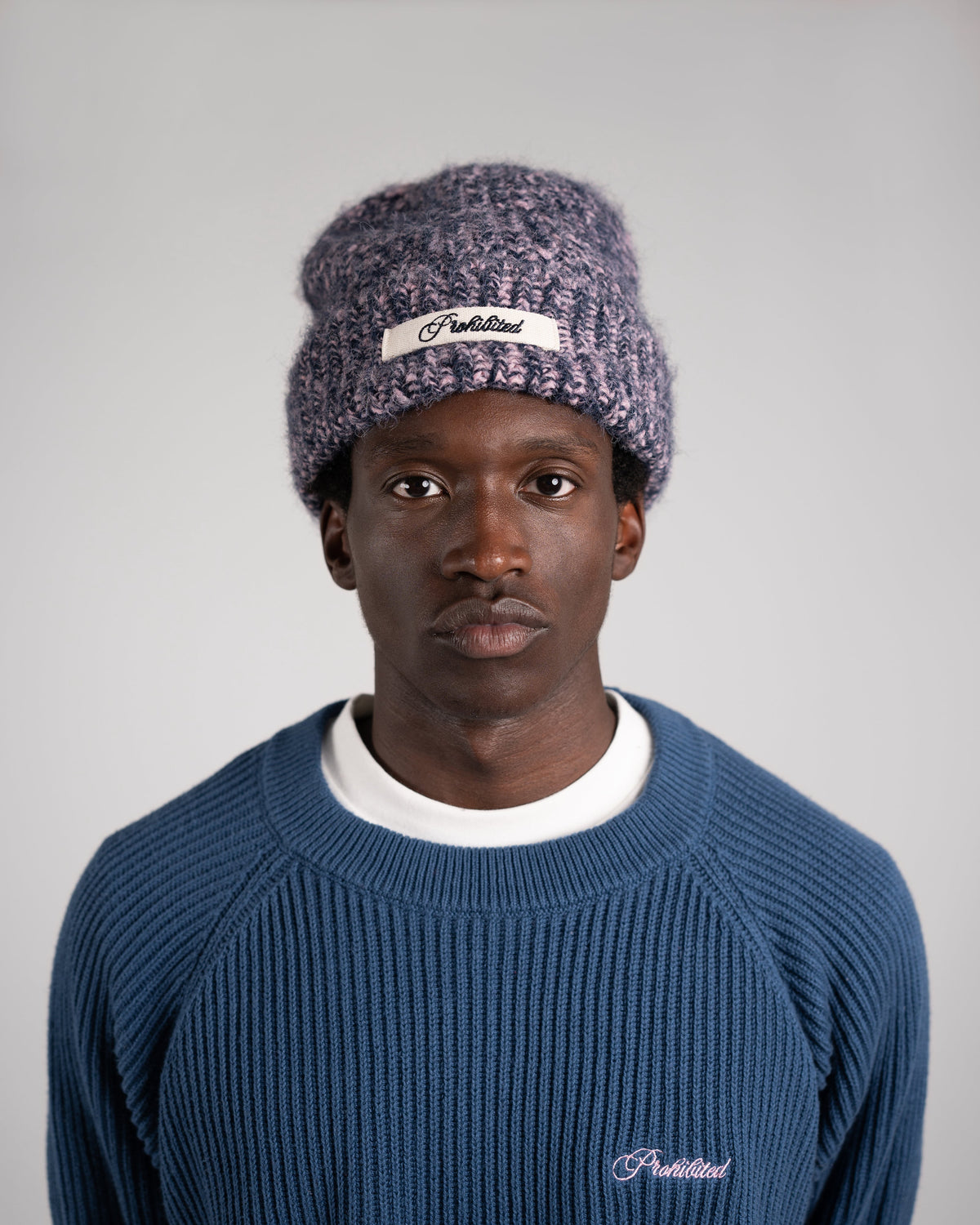 Prohibited | Winter Knit Beanie - Rose/blue - Kubanna