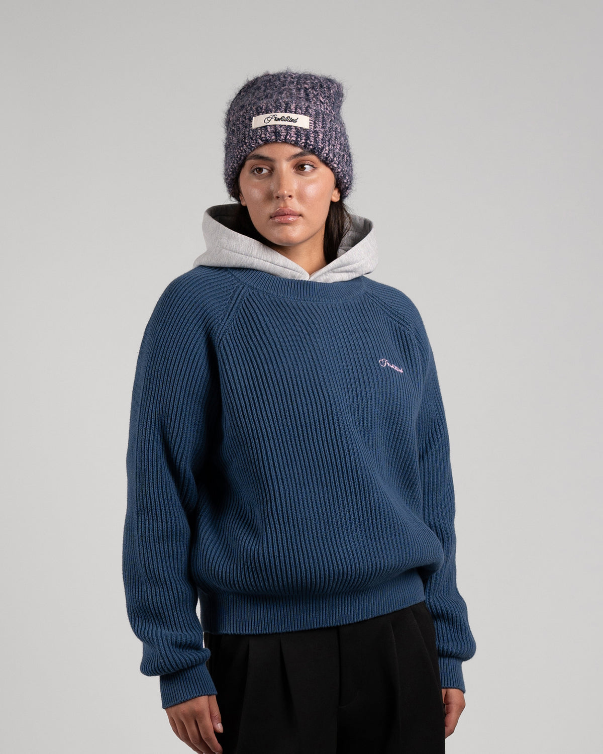 Prohibited | Winter Knit Beanie - Rose/blue - Kubanna