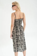 24 Colours Dress With Print - Black/White - Kubanna