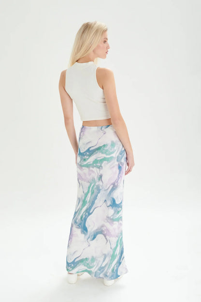 24 Colours Midi Skirt with Print