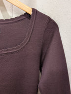 Ribbed Flare Sleeve Top – Brown - Kubanna