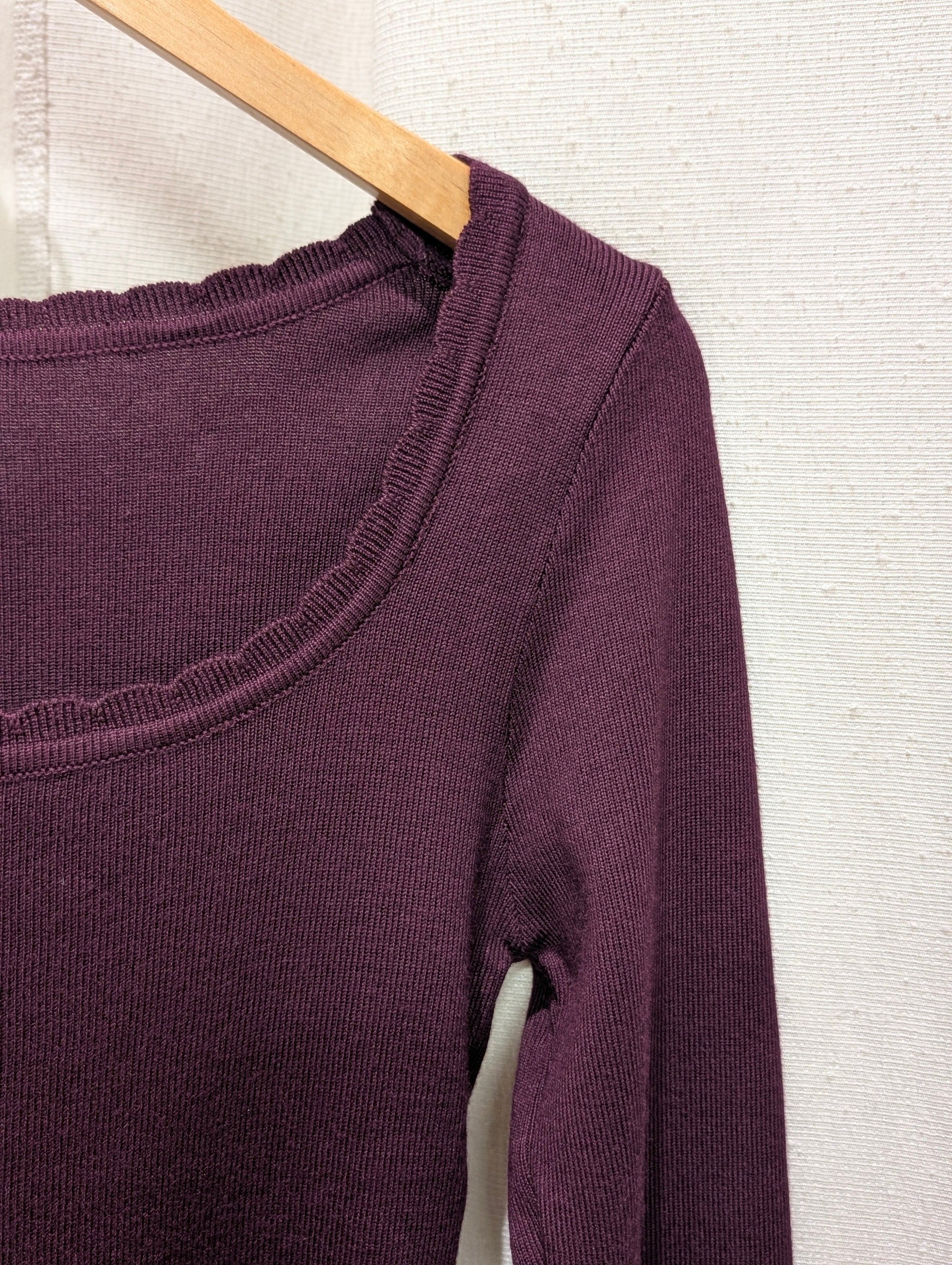 Ribbed Flare Sleeve Top – Burgundy - Kubanna