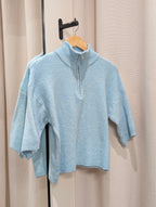 Half Zip Knit - Powder Blue