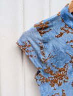 Botanical Keyhole Top - Dusy Blue