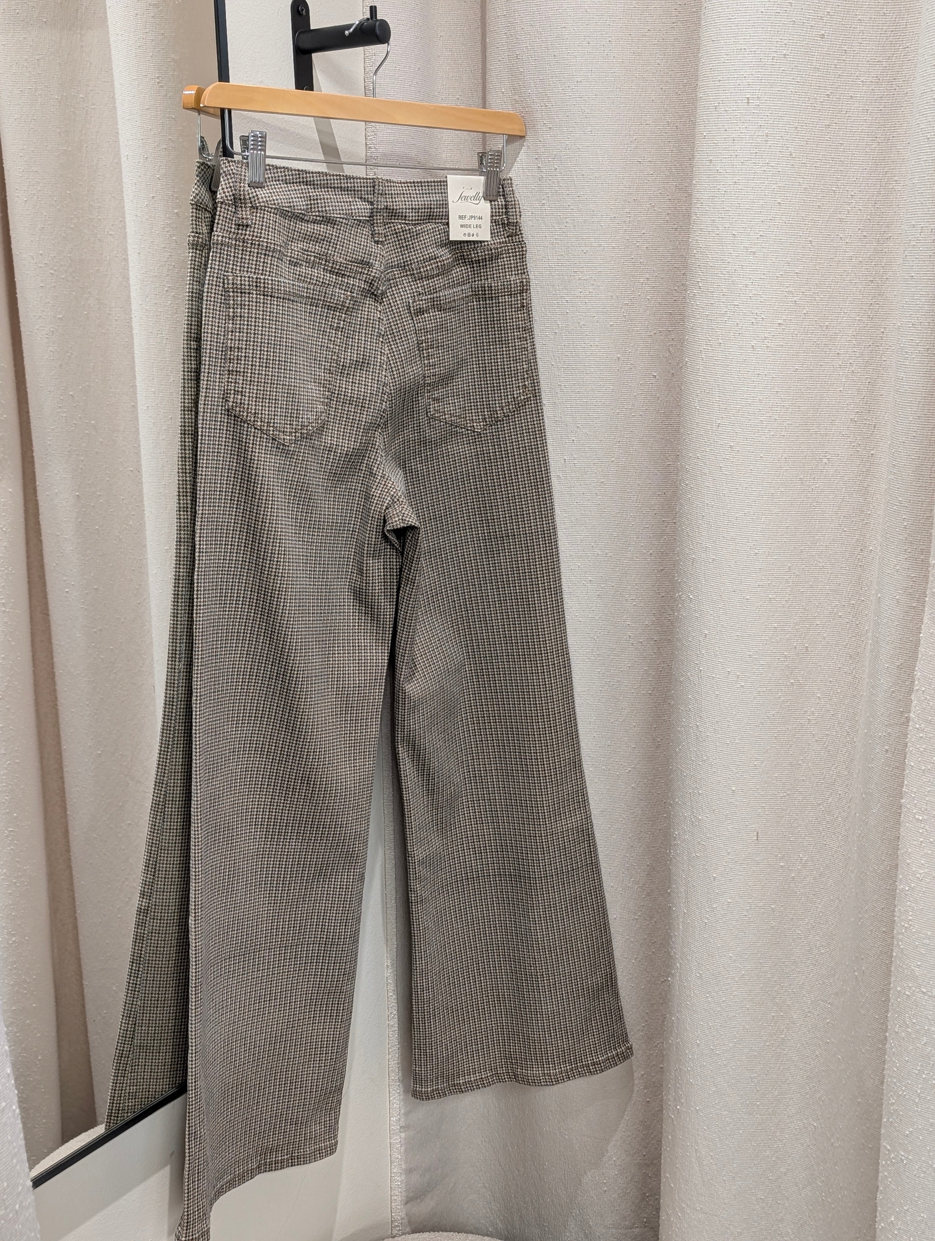 Wide leg pants - Espresso Check