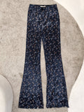 24 Colours flared pants flowers Blue - Kubanna