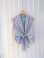 Not A Label Checked Blouse - Blue