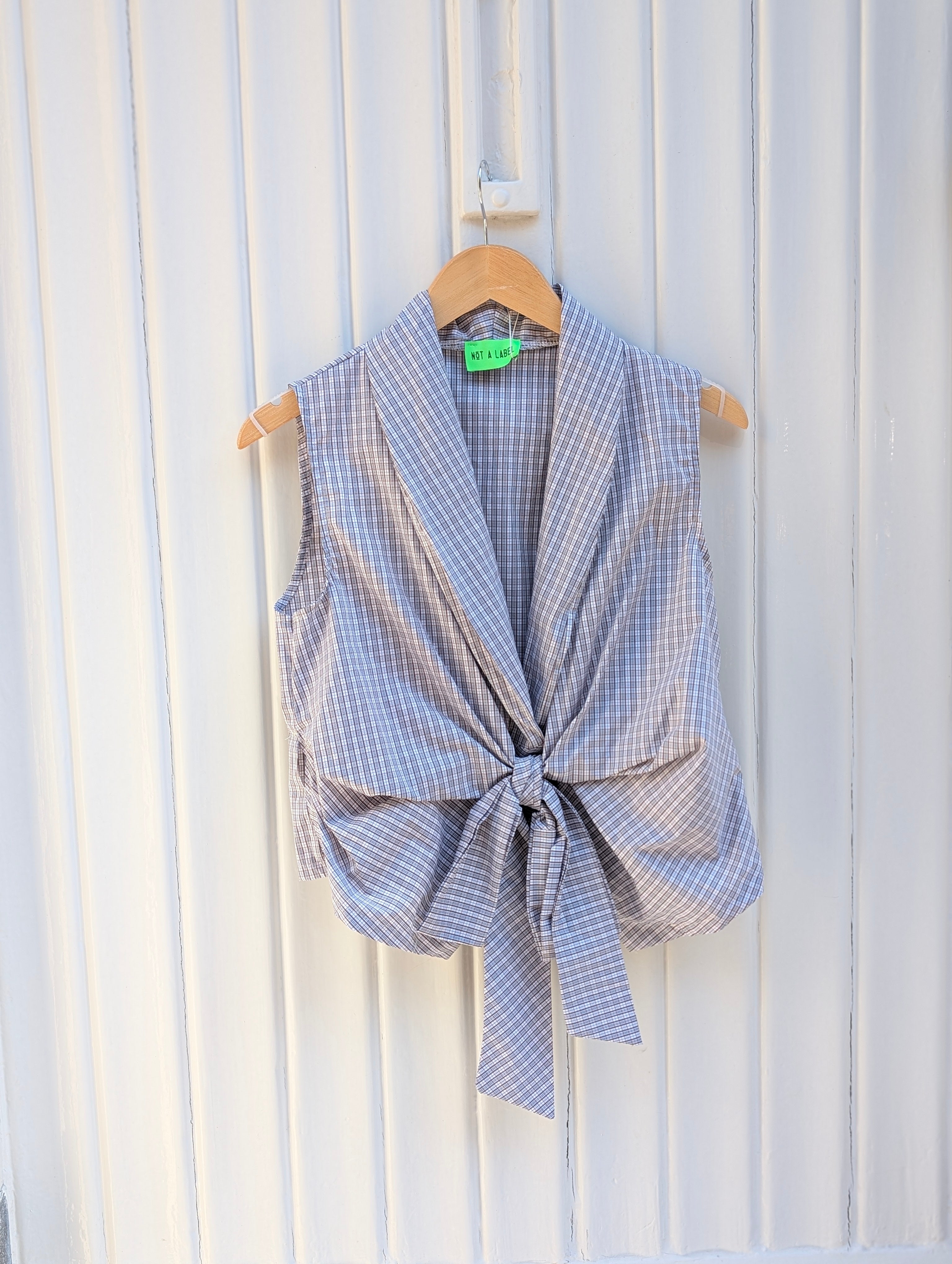 Not A Label Checked Blouse - Blue