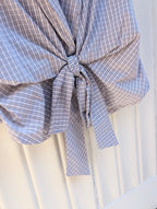 Not A Label Checked Blouse - Blue