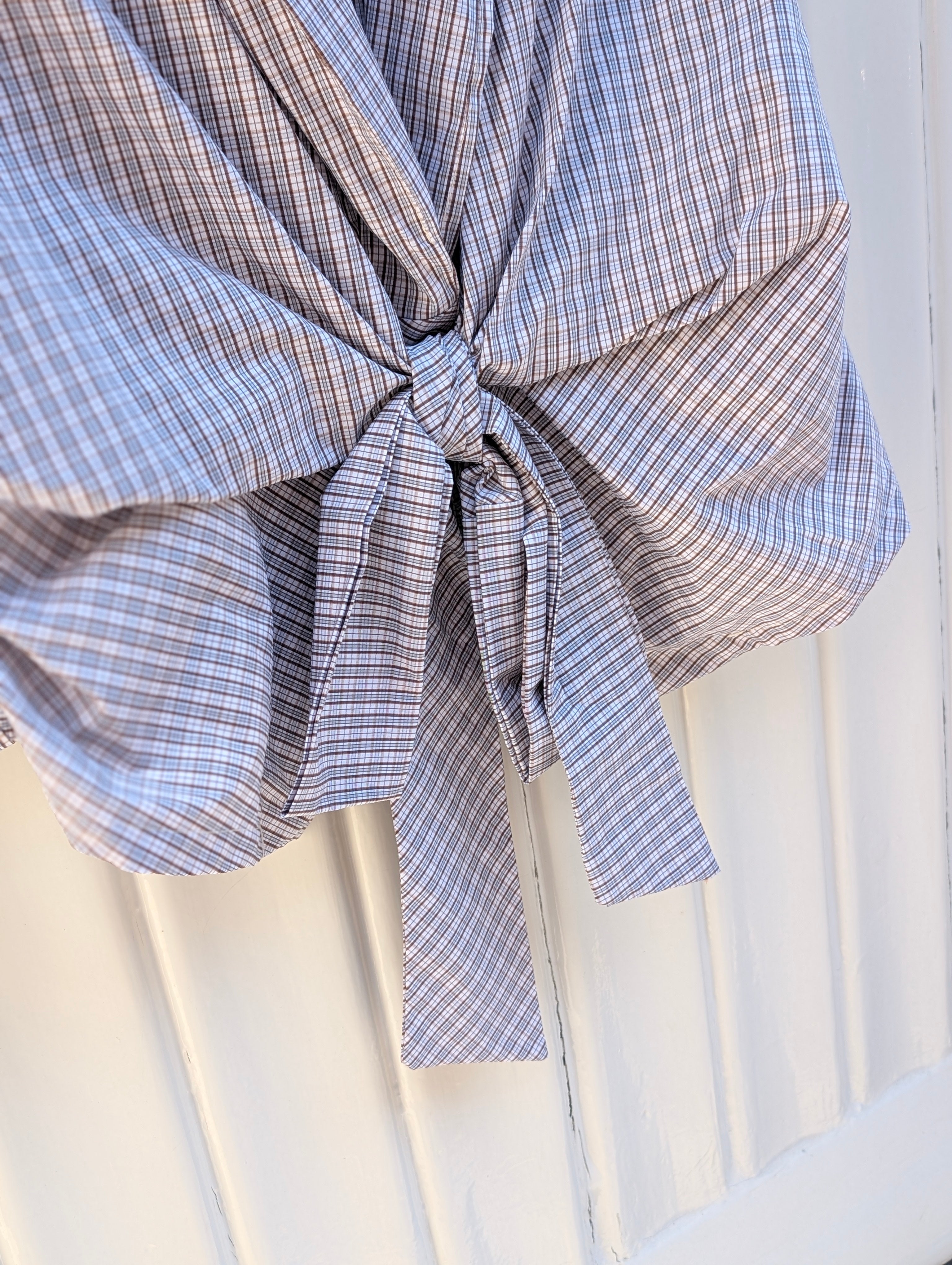 Not A Label Checked Blouse - Blue