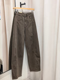Adjustable Hem Barrel Jeans - Espresso