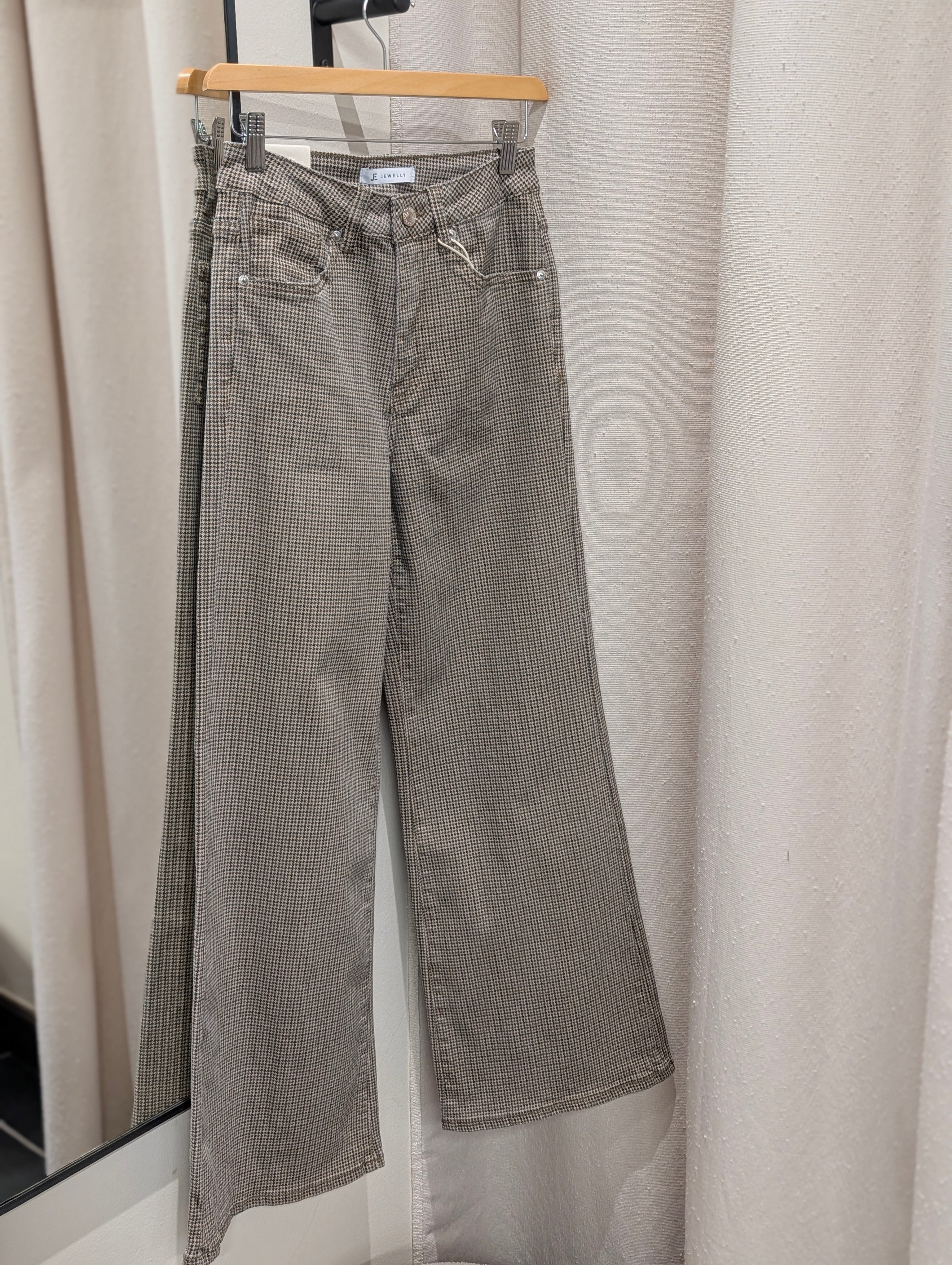 Wide leg pants - Espresso Check