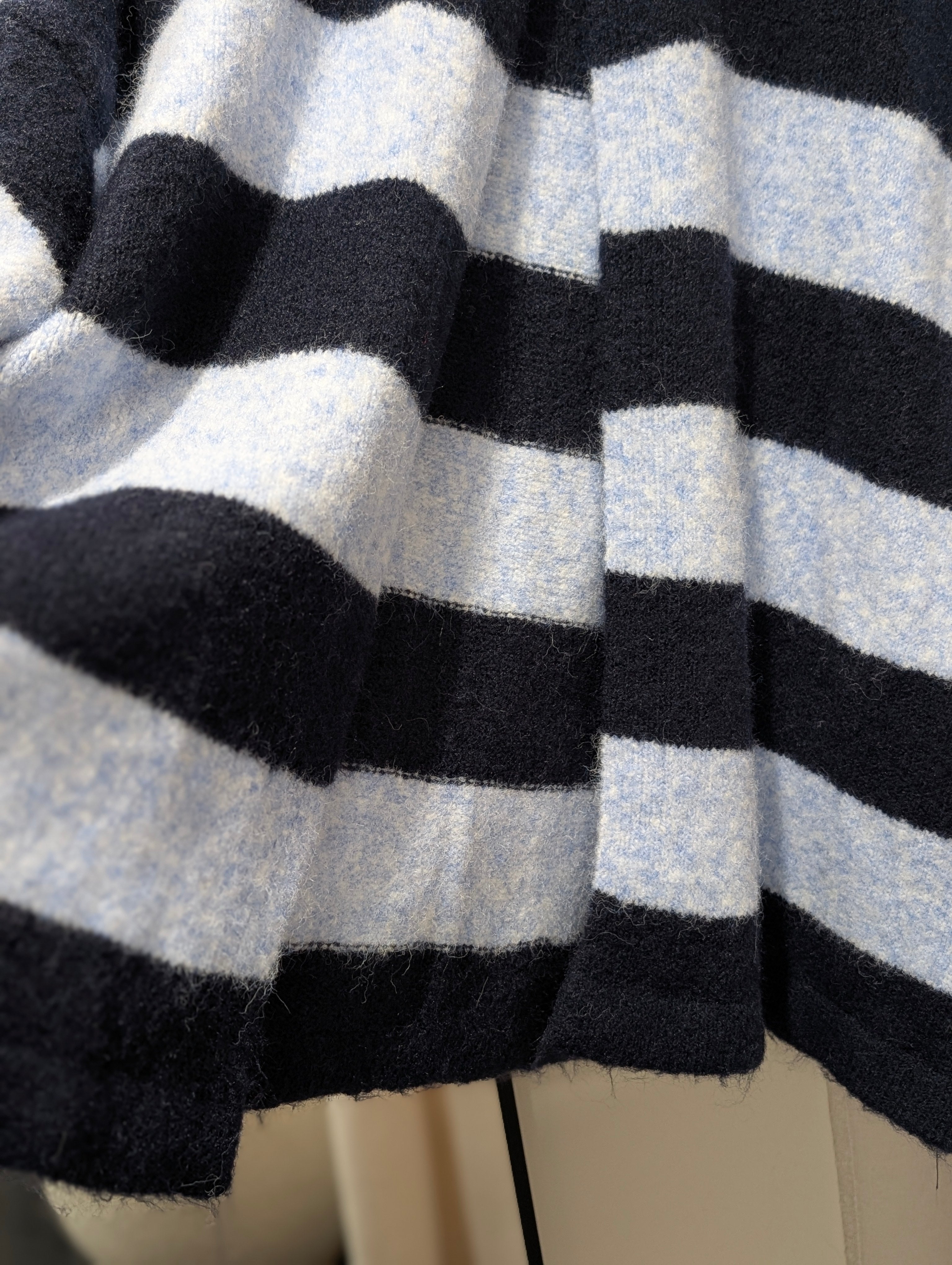 Single Button Striped Cardigan – Navy/Blue