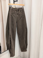 Adjustable Hem Barrel Jeans - Espresso