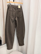 Adjustable Hem Barrel Jeans - Espresso