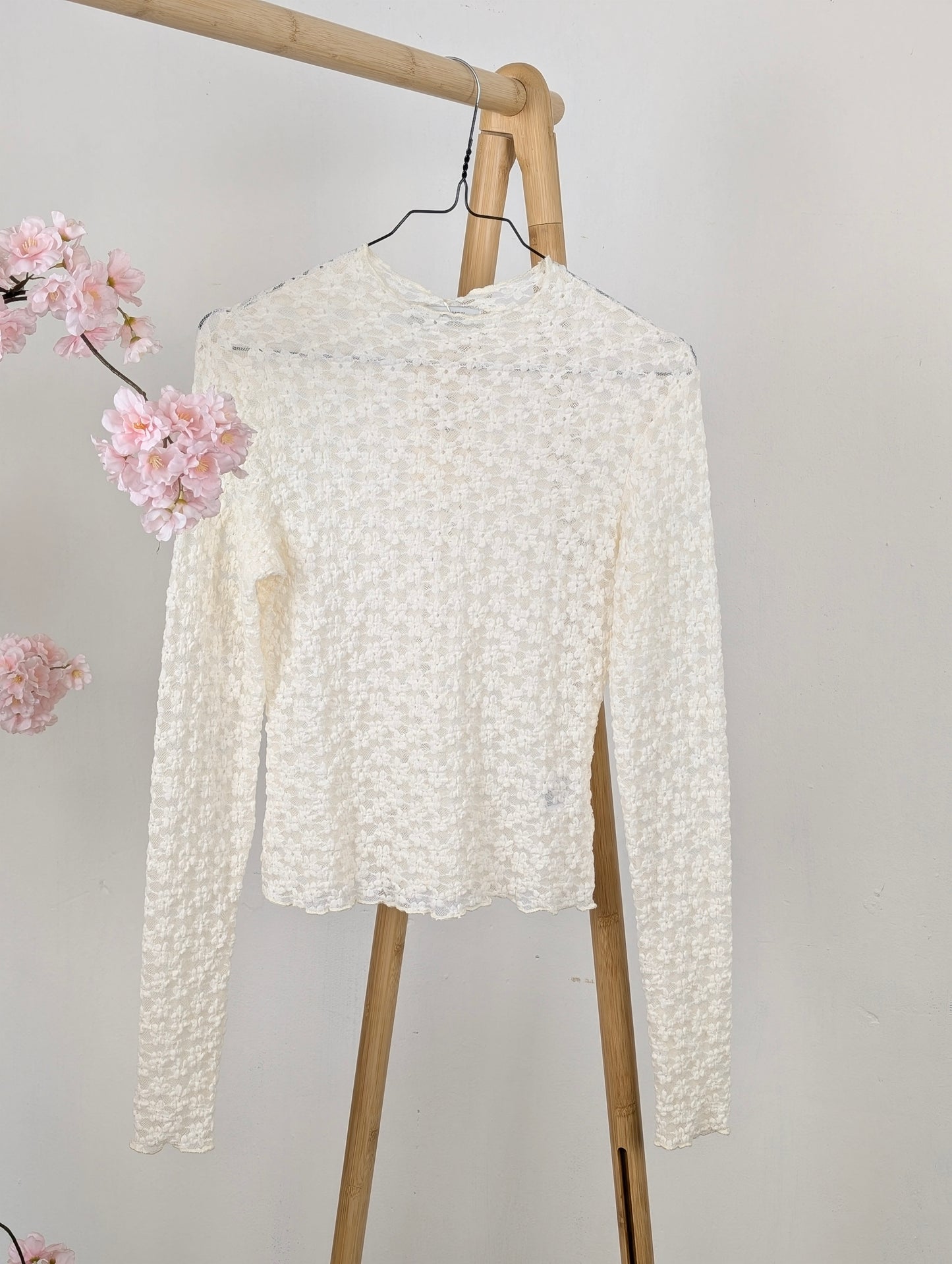 Lace Floral Top - Ecru