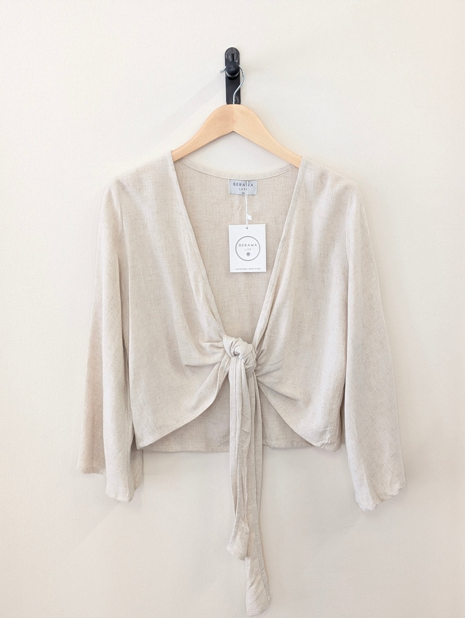 Berawa Luxe Rina Wrap Top - Natural - Kubanna