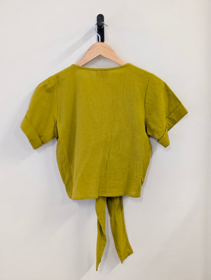 Berawa Luxe Rina Wrap Top - Chartreuse
