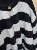 Single Button Striped Cardigan – Navy/Blue