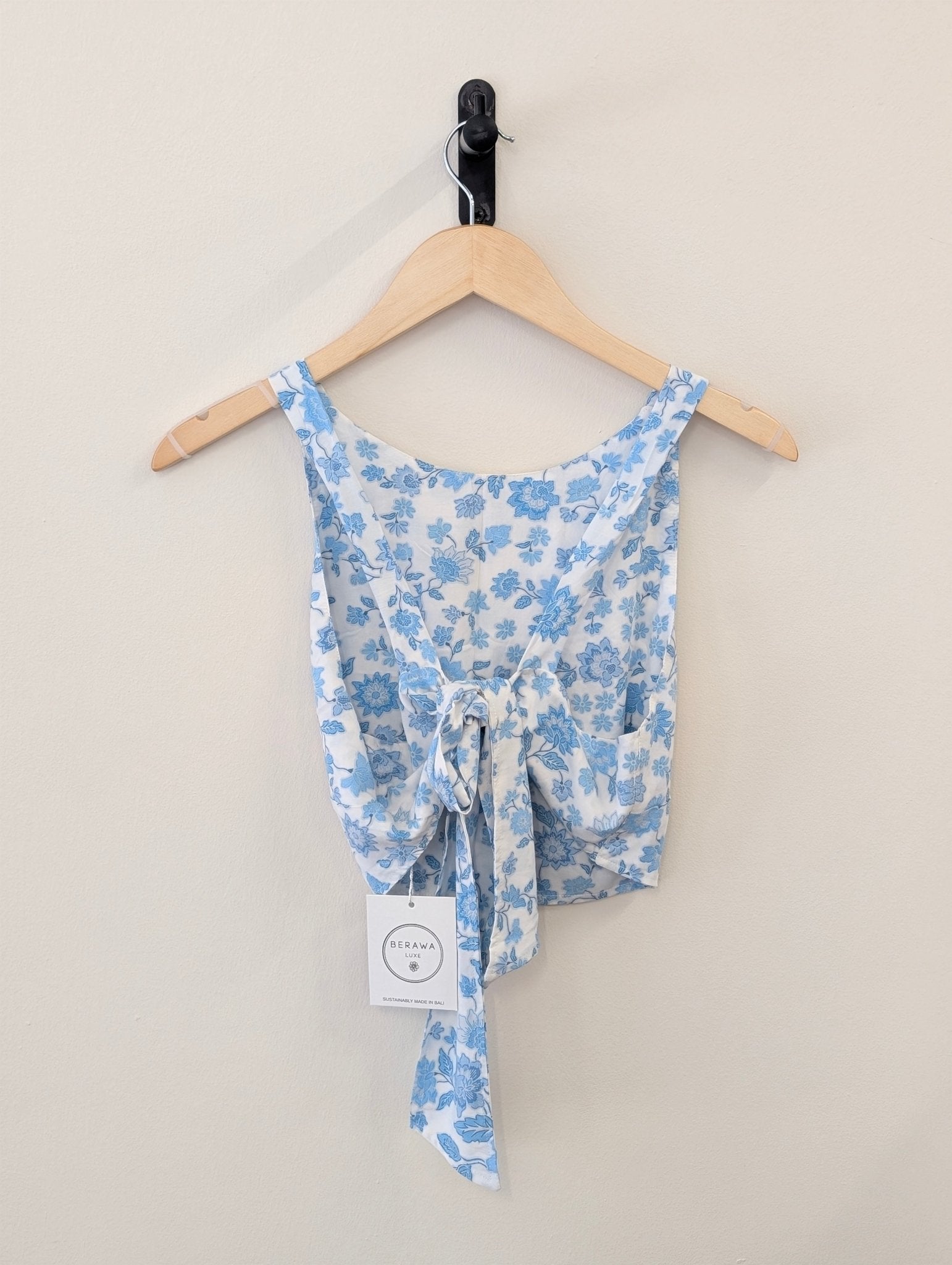 Berawa Luxe Chantal Top - Sky Blue - Kubanna