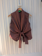 Not A Label Ronny Striped Blouse - Brown/Rust