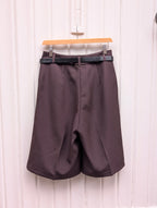 Tailord Belted Bermuda - Brown