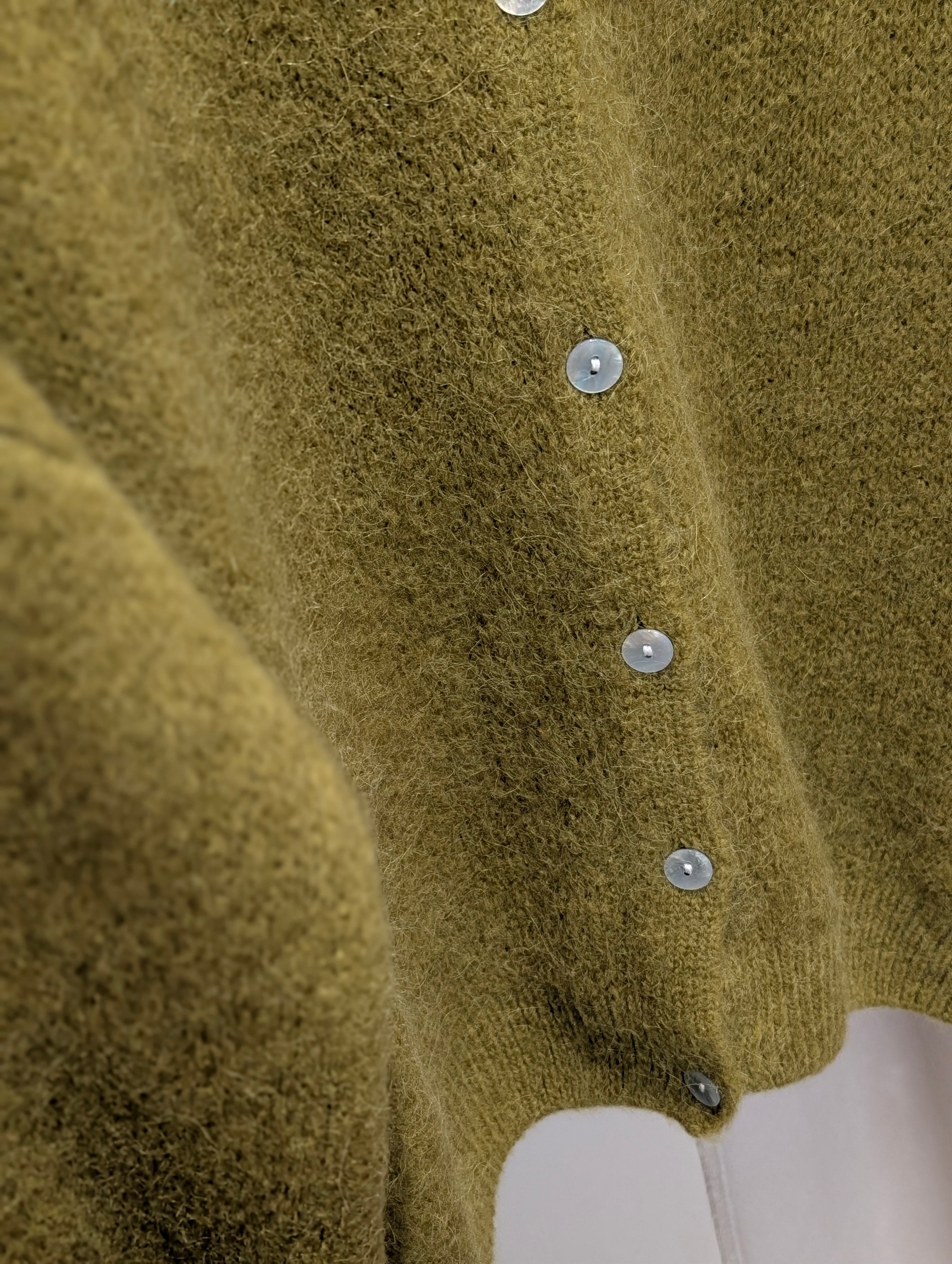 Soft Knit Button Cardigan – Olive