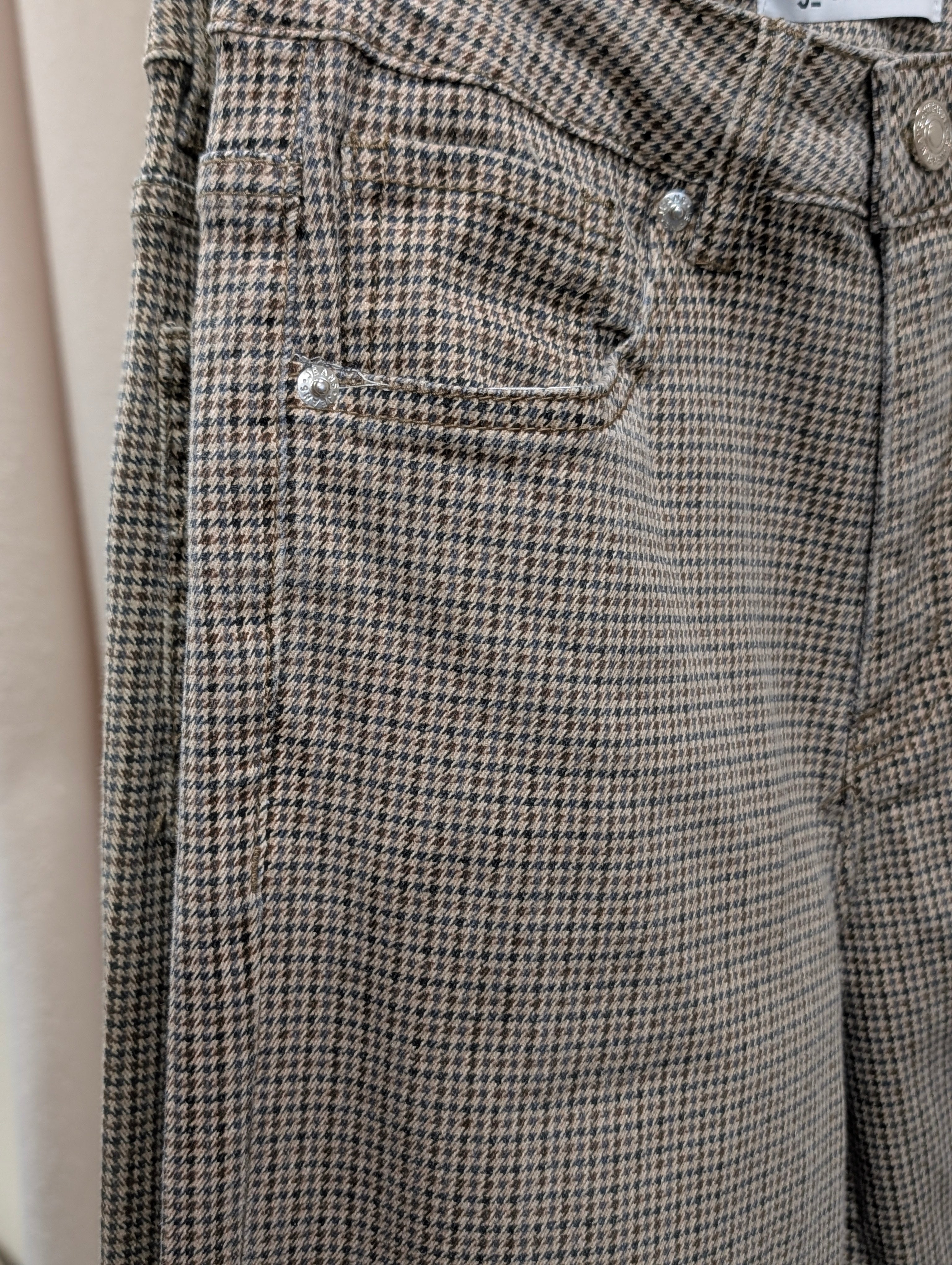Wide leg pants - Espresso Check