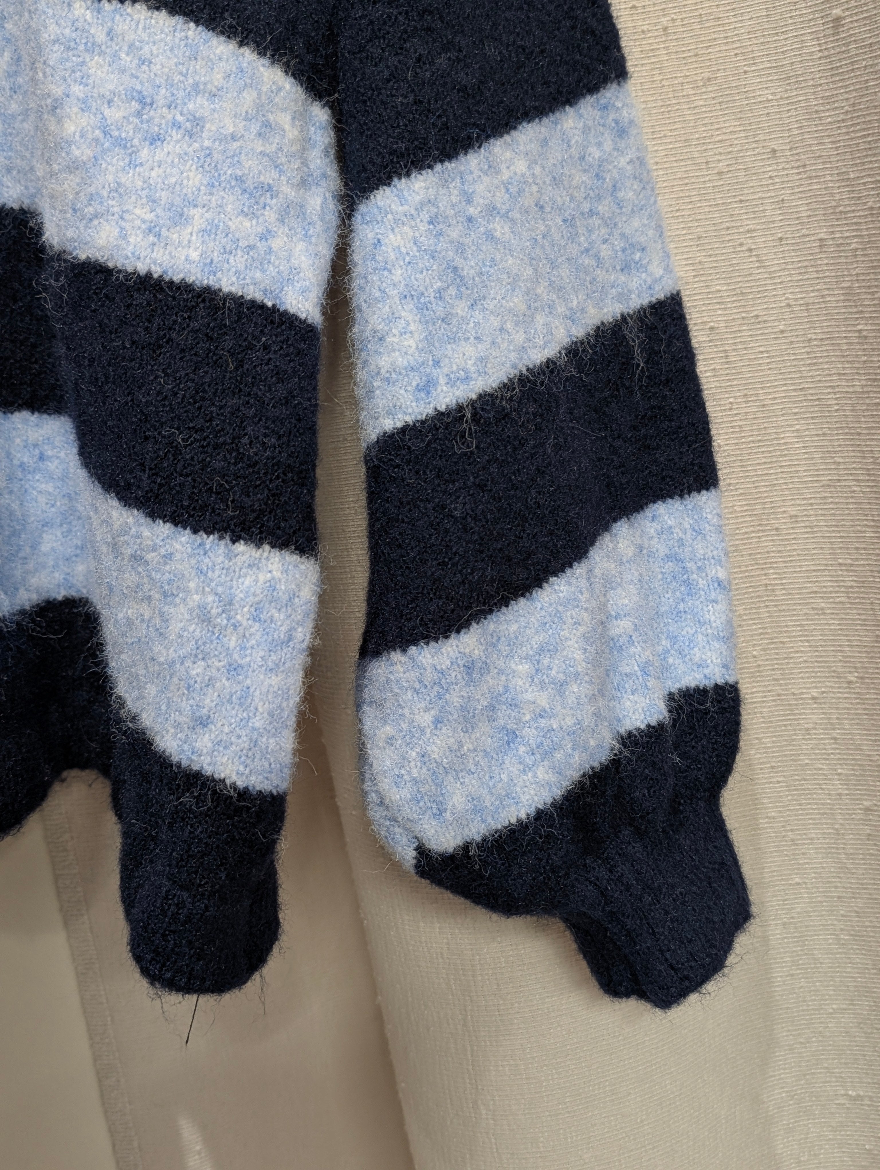 Single Button Striped Cardigan – Navy/Blue