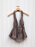 Pinstripe Halter Top - Espresso