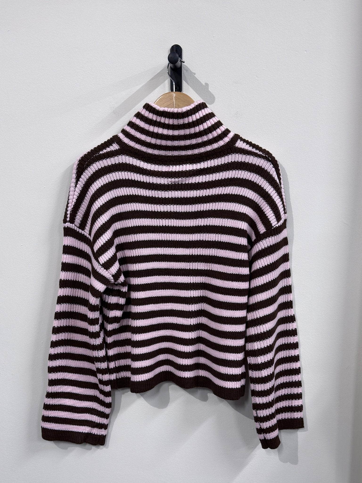 Rosie Striped Knitted Zip - Up Vest - Brown/Pink - Kubanna