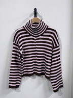 Rosie Striped Knitted Zip - Up Vest - Brown/Pink - Kubanna