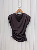 Ruched Top - Chocolate Brown - Kubanna