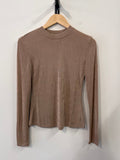 Sarah Faint Glitter Top - Taupe - Kubanna