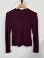 Sarah Faint Glitter Top - Wine Red - Kubanna