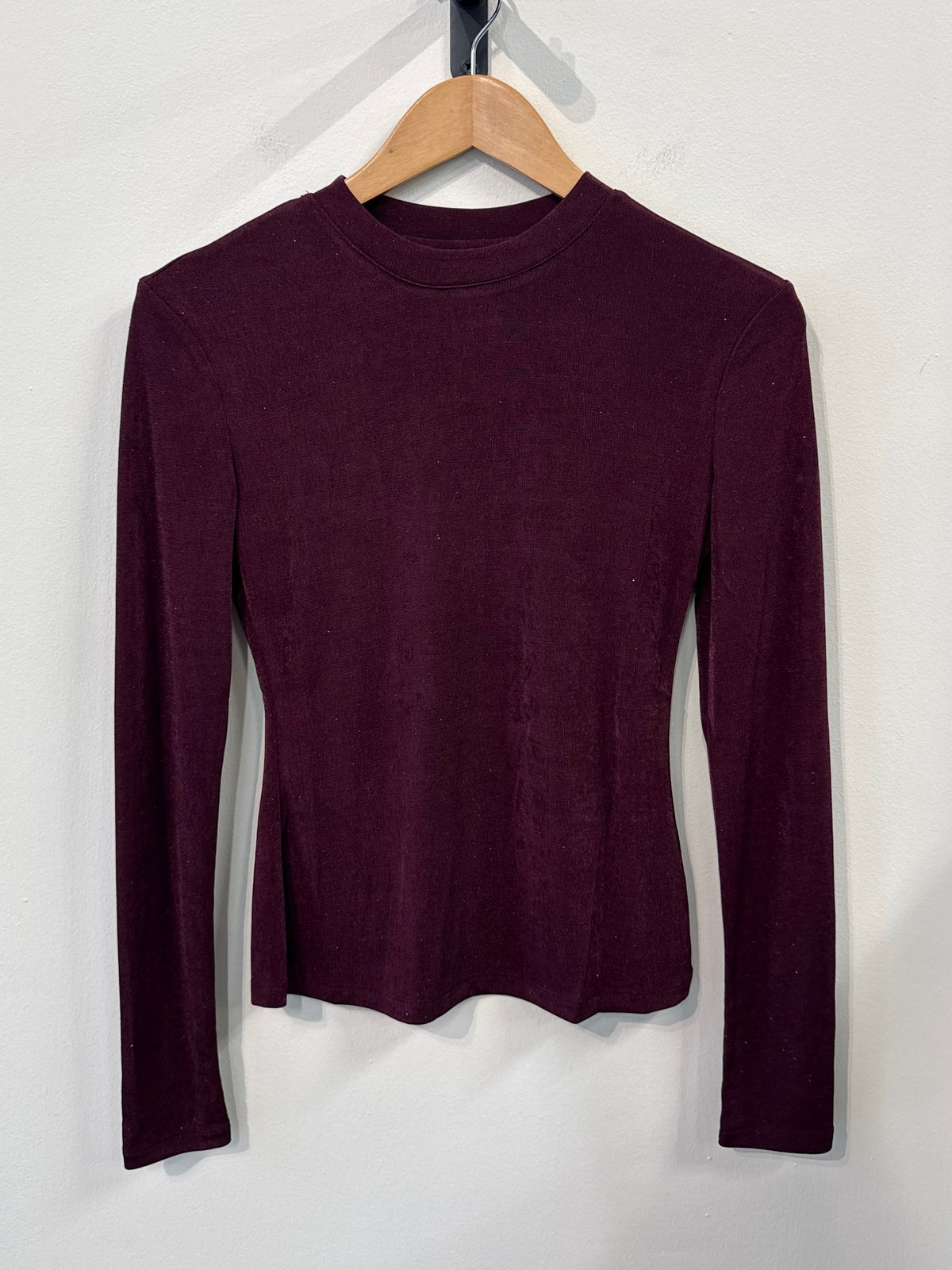 Sarah Faint Glitter Top - Wine Red - Kubanna
