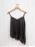 Satin Lace Cami Top - Brown - Kubanna