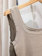 Scallop Trim Tank Top – Sand - Kubanna