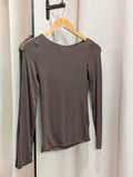 Sheer Long Sleeve Top – Coffee - Kubanna