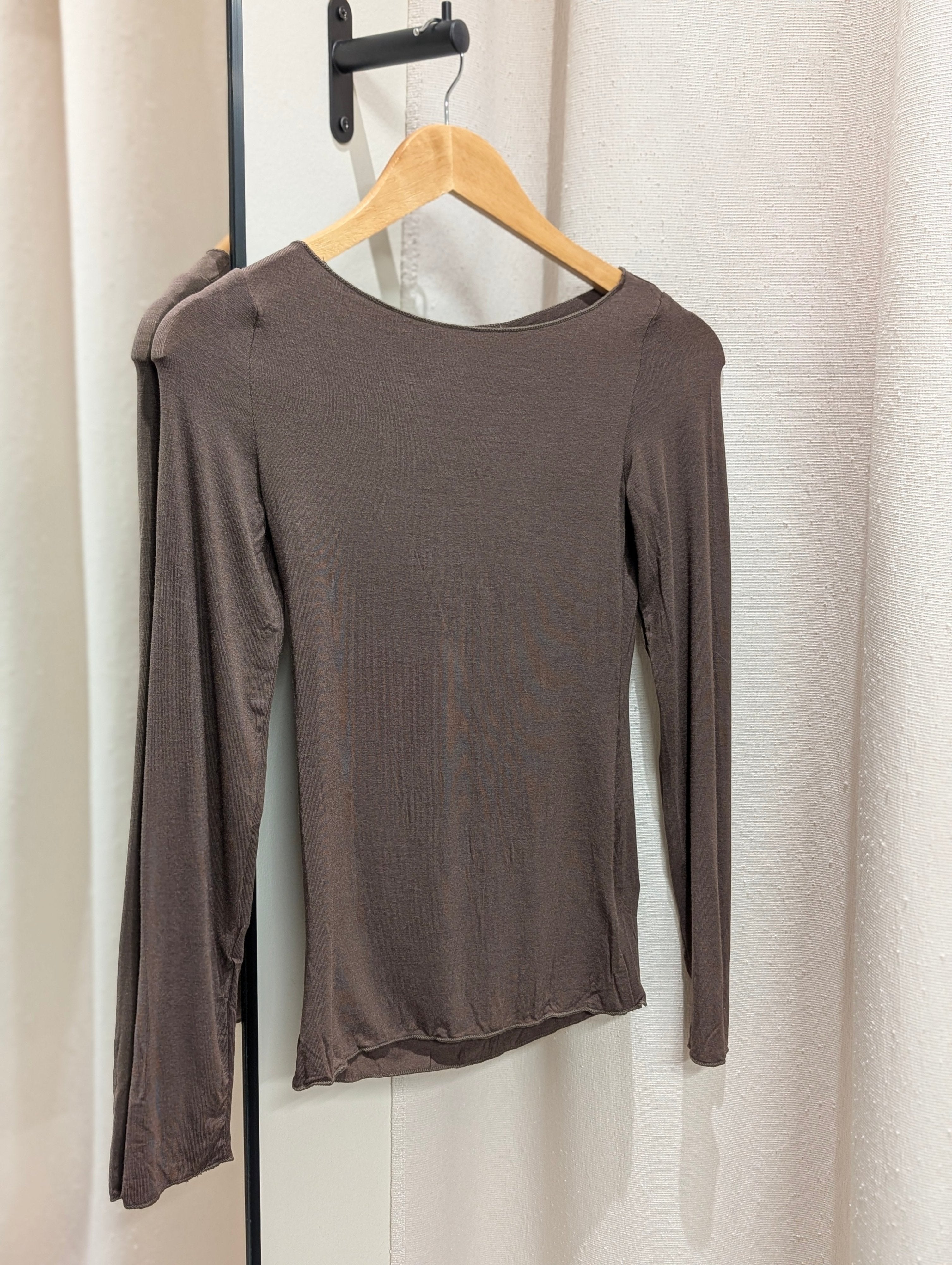 Sheer Long Sleeve Top – Coffee - Kubanna