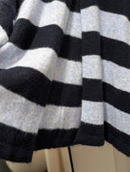 Single Button Striped Cardigan – Navy/Blue - Kubanna