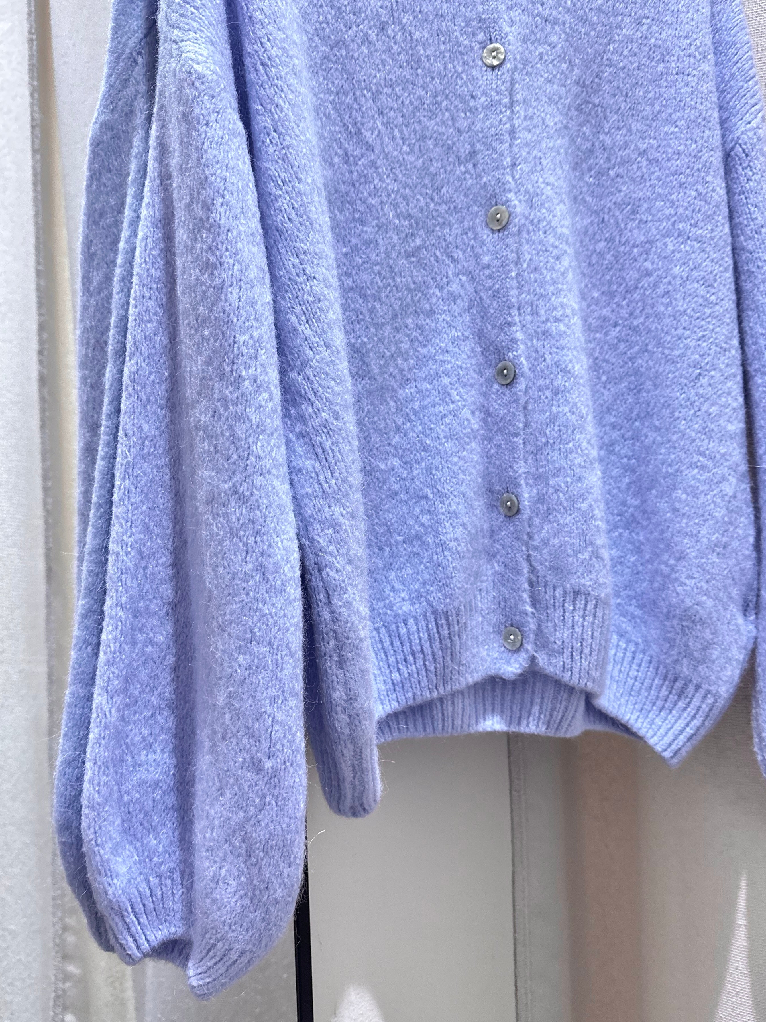 Soft Knit Button Cardigan – Light Blue - Kubanna
